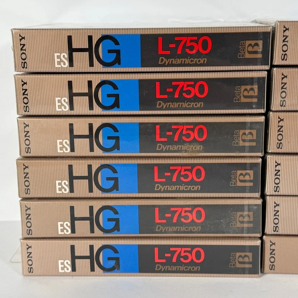 SONY HG‎ L-750 ES Dynamicron Beta Video Cassettes Tape Lot Sealed 12 tapes
